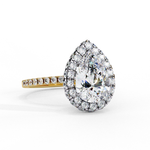 Load image into Gallery viewer, Pear Cut Lab Grown Diamond Engagement Ring With Double Halo
