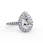 Load image into Gallery viewer, Pear Cut Lab Grown Diamond Engagement Ring With Double Halo
