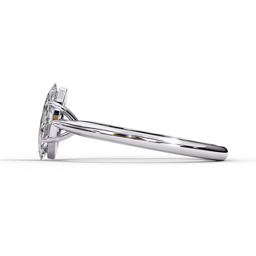 Solitaire Marquise Cut Moissanite Engagement Ring