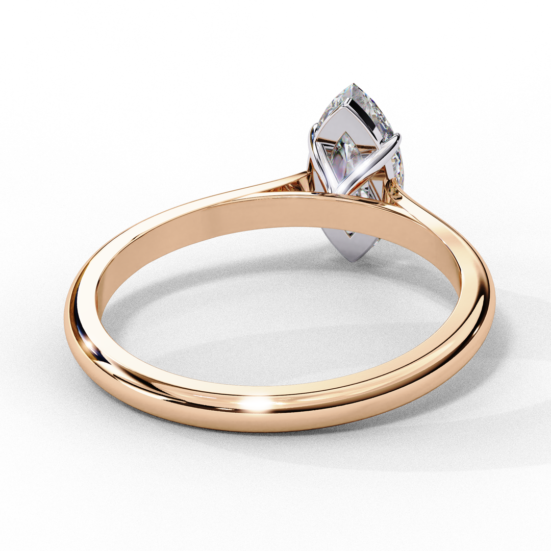 Solitaire Marquise Cut Moissanite Engagement Ring