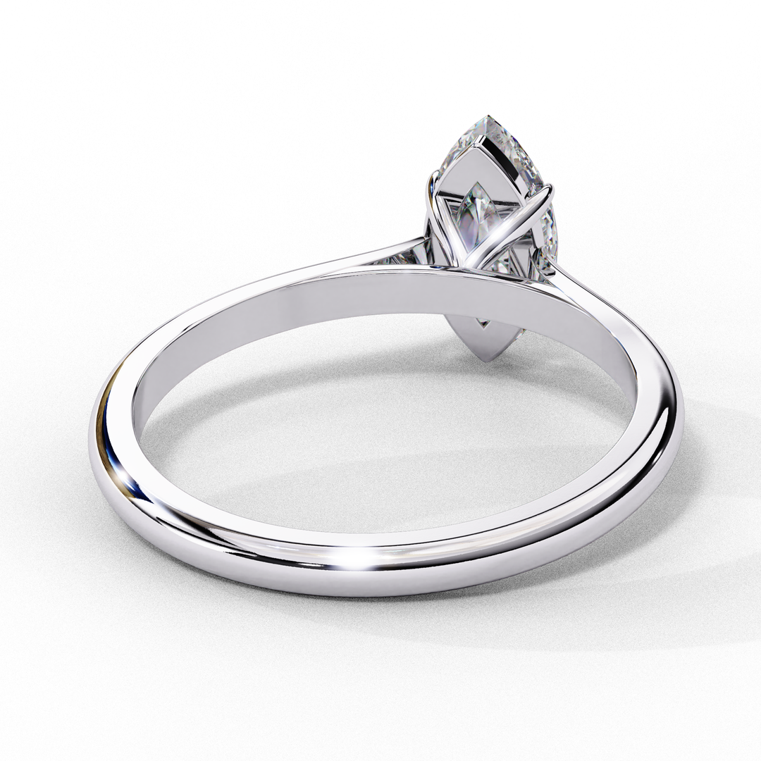 Solitaire Marquise Cut Moissanite Engagement Ring