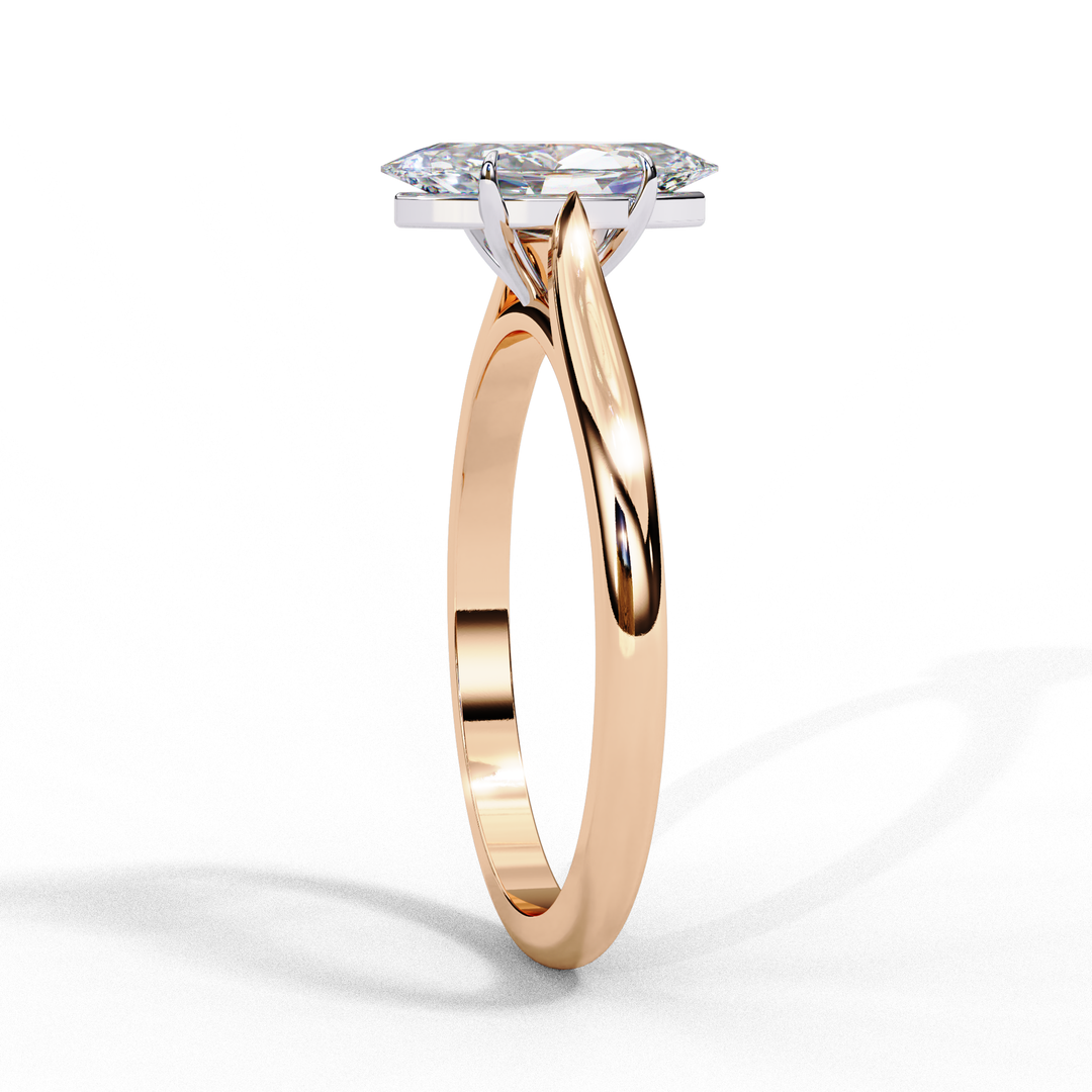 Solitaire Marquise Cut Moissanite Engagement Ring