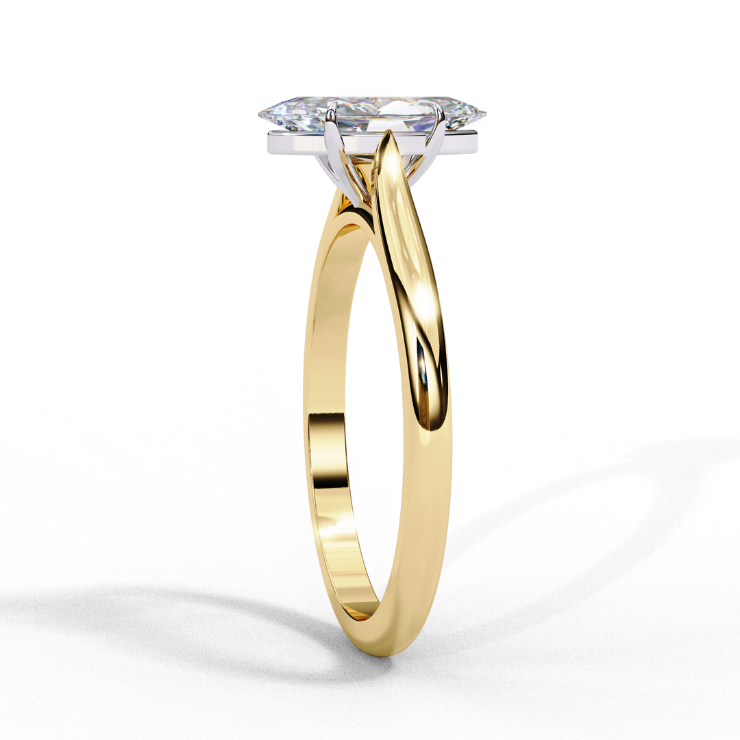 Solitaire Marquise Cut Moissanite Engagement Ring