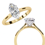 Load image into Gallery viewer, Solitaire Marquise Cut Moissanite Engagement Ring
