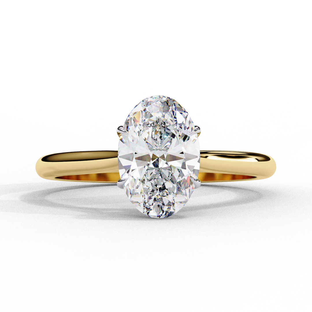 Solitaire Oval Cut Lab Grown Diamond Engagement Ring
