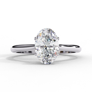 solitaire oval cut lab grown diamond engagement ring