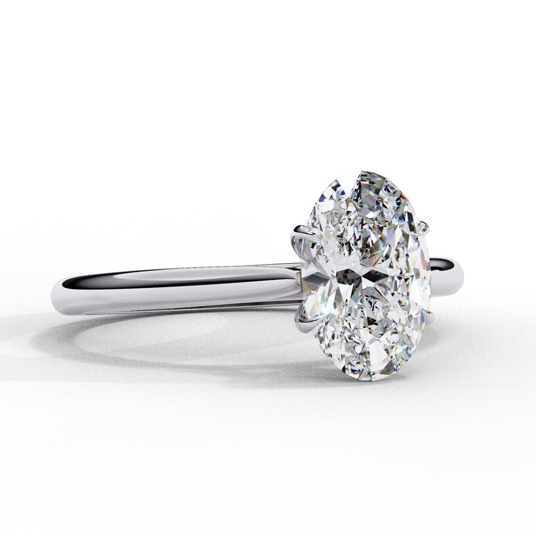 Solitaire Oval Cut Lab Grown Diamond Engagement Ring