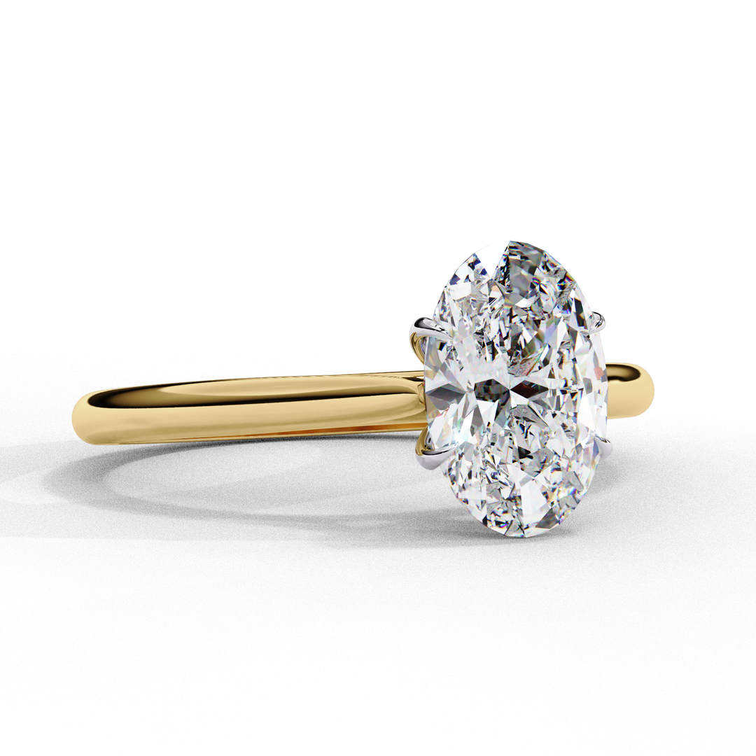 Solitaire Oval Cut Lab Grown Diamond Engagement Ring