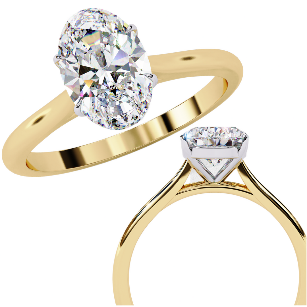 Solitaire Oval Cut Lab Grown Diamond Engagement Ring