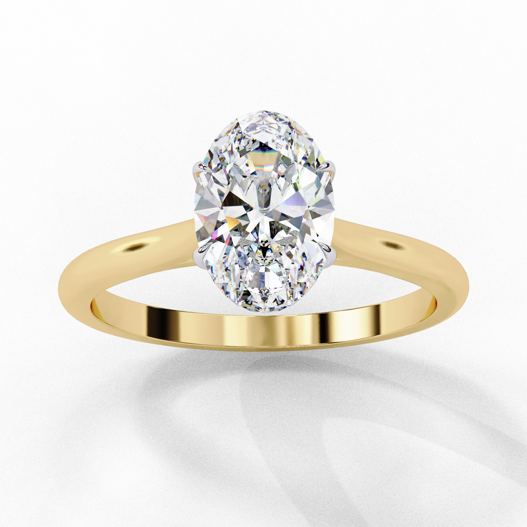Solitaire Oval Cut Lab Grown Diamond Engagement Ring