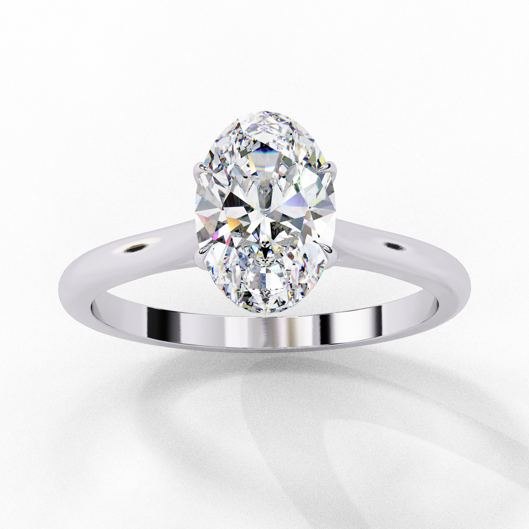 Solitaire Oval Cut Lab Grown Diamond Engagement Ring