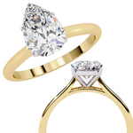Load image into Gallery viewer, Solitaire Pear Cut Moissanite Engagement Ring
