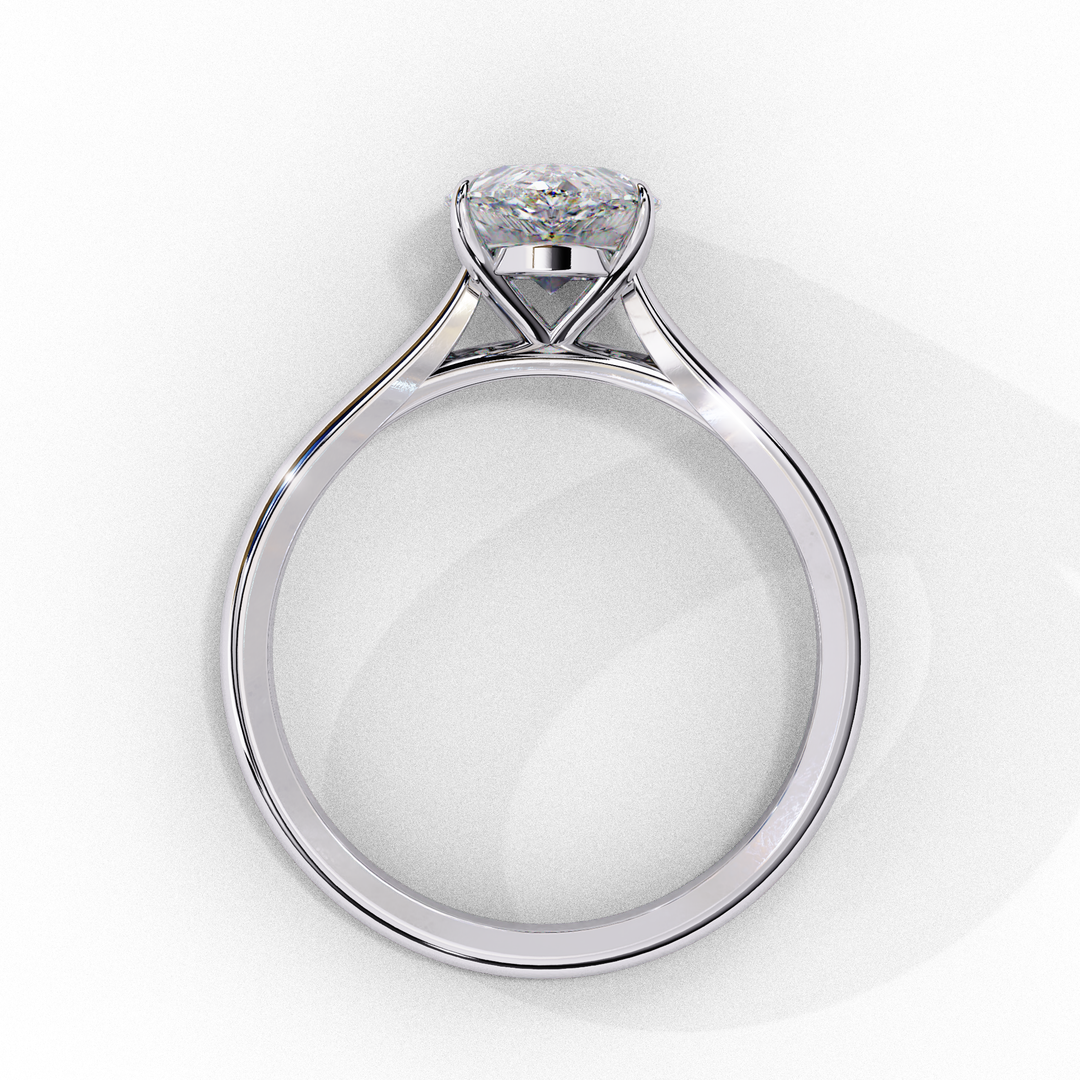 Solitaire Pear Cut Moissanite Engagement Ring