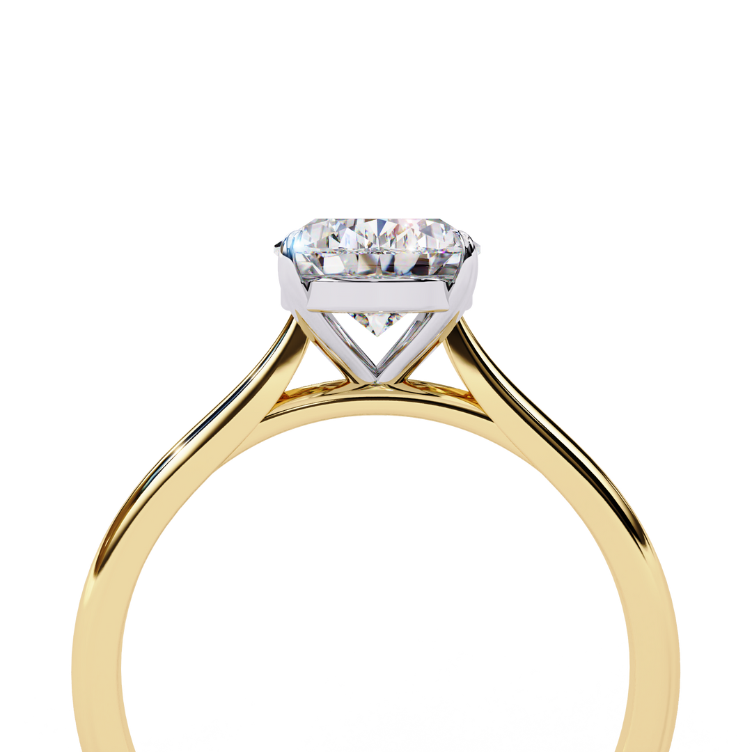 Solitaire Pear Cut Moissanite Engagement Ring