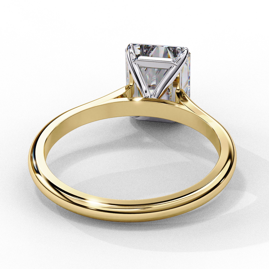 Solitaire Emerald Cut Moissanite Engagement Ring