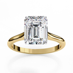 Load image into Gallery viewer, Solitaire Emerald Cut Moissanite Engagement Ring

