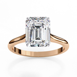 Load image into Gallery viewer, Solitaire Emerald Cut Moissanite Engagement Ring
