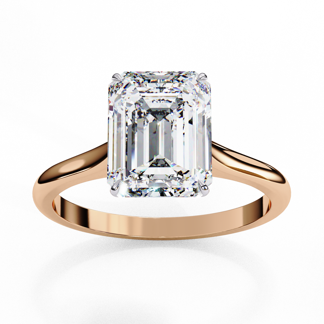 SolitaireEmerald Cut Lab Grown Diamond Engagement Ring