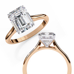 Load image into Gallery viewer, Solitaire Emerald Cut Moissanite Engagement Ring
