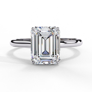 solitaire emerald cut lab grown diamond engagement ring