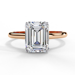 Load image into Gallery viewer, Solitaire Emerald Cut Moissanite Engagement Ring
