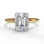 Load image into Gallery viewer, Solitaire Emerald Cut Moissanite Engagement Ring

