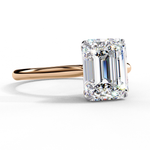 Load image into Gallery viewer, Solitaire Emerald Cut Moissanite Engagement Ring
