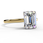Load image into Gallery viewer, Solitaire Emerald Cut Moissanite Engagement Ring
