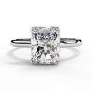 Solitaire Emerald Cut Moissanite Engagement Ring
