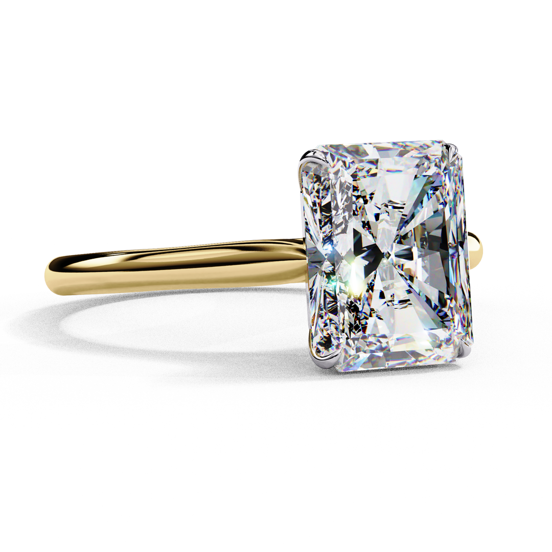 Solitaire Radiant Cut Moissanite Engagement Ring