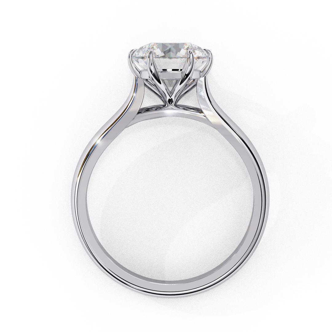 Solitaire Round Cut Lab Grown Diamond Engagement Ring