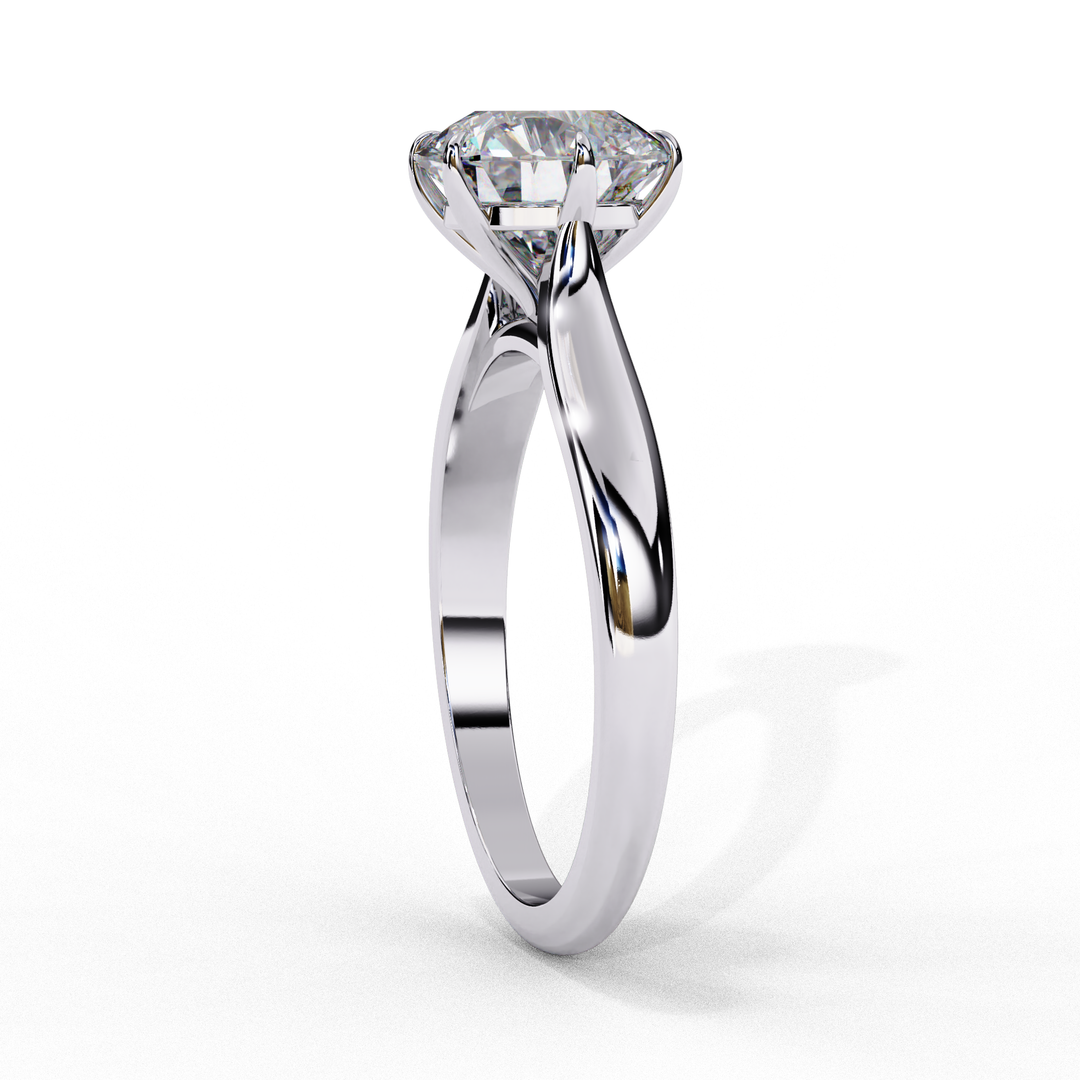 Solitaire Round Cut Lab Grown Diamond Engagement Ring