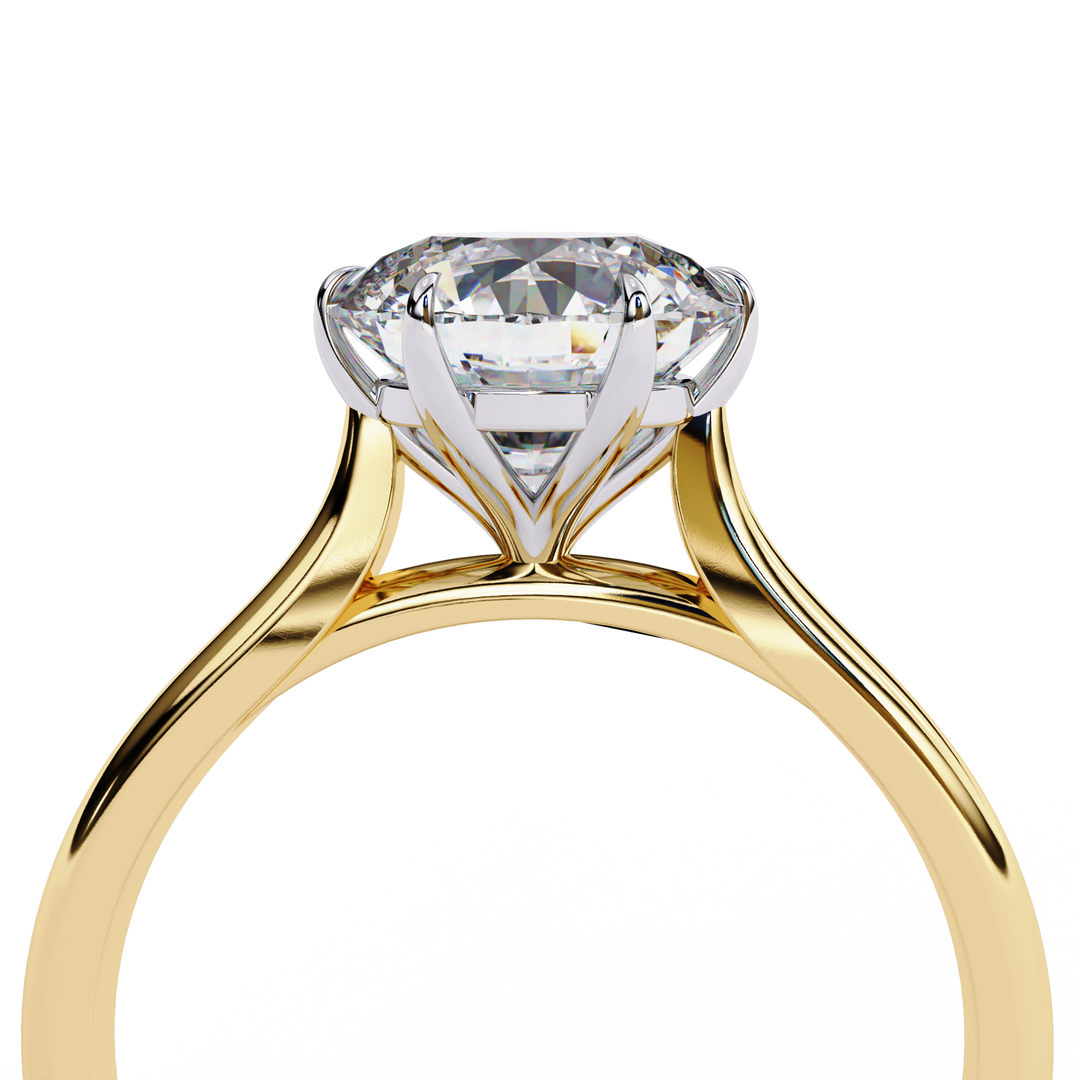 Solitaire Round Cut Lab Grown Diamond Engagement Ring