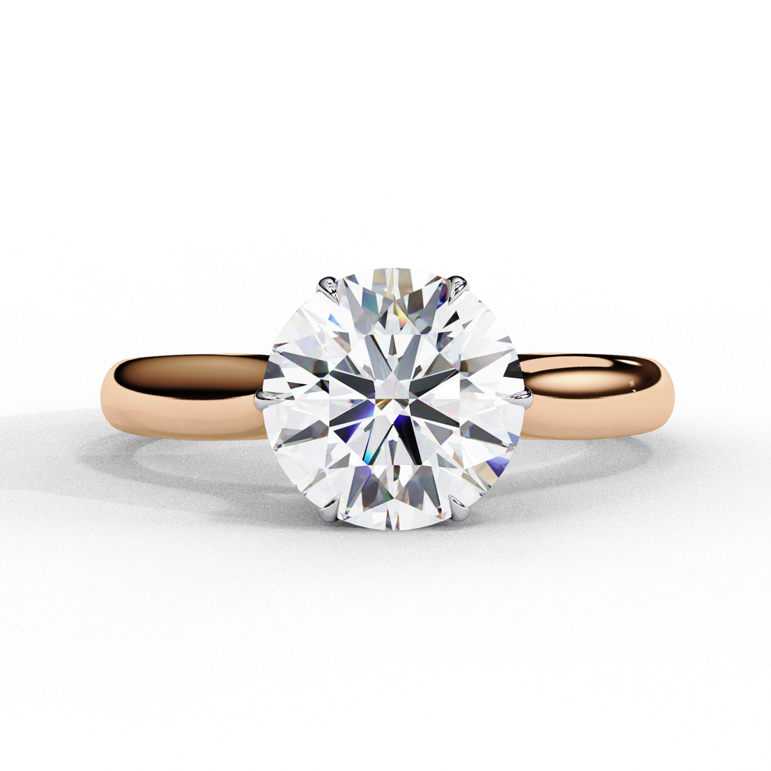 Solitaire Round Cut Lab Grown Diamond Engagement Ring