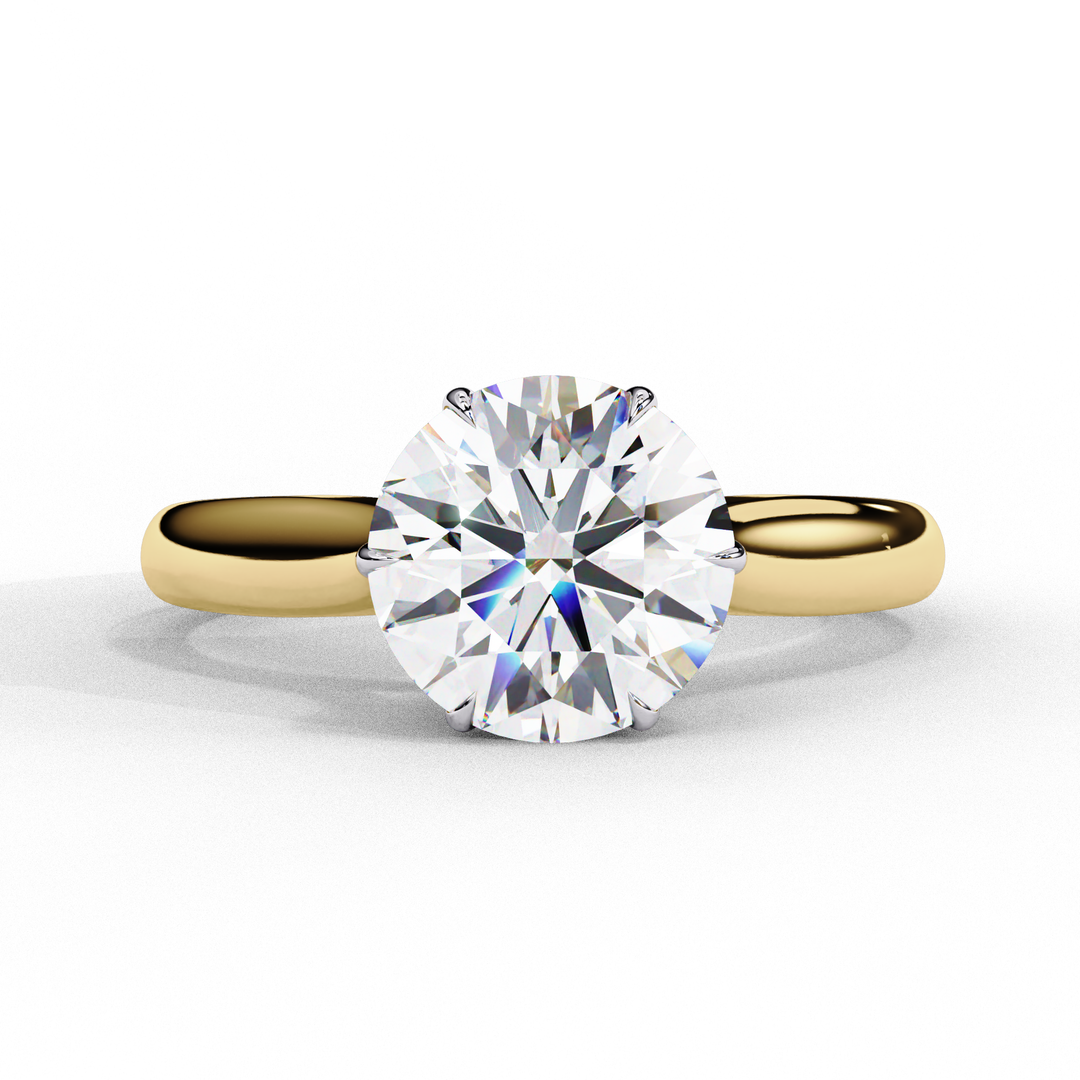 Solitaire Round Cut Lab Grown Diamond Engagement Ring