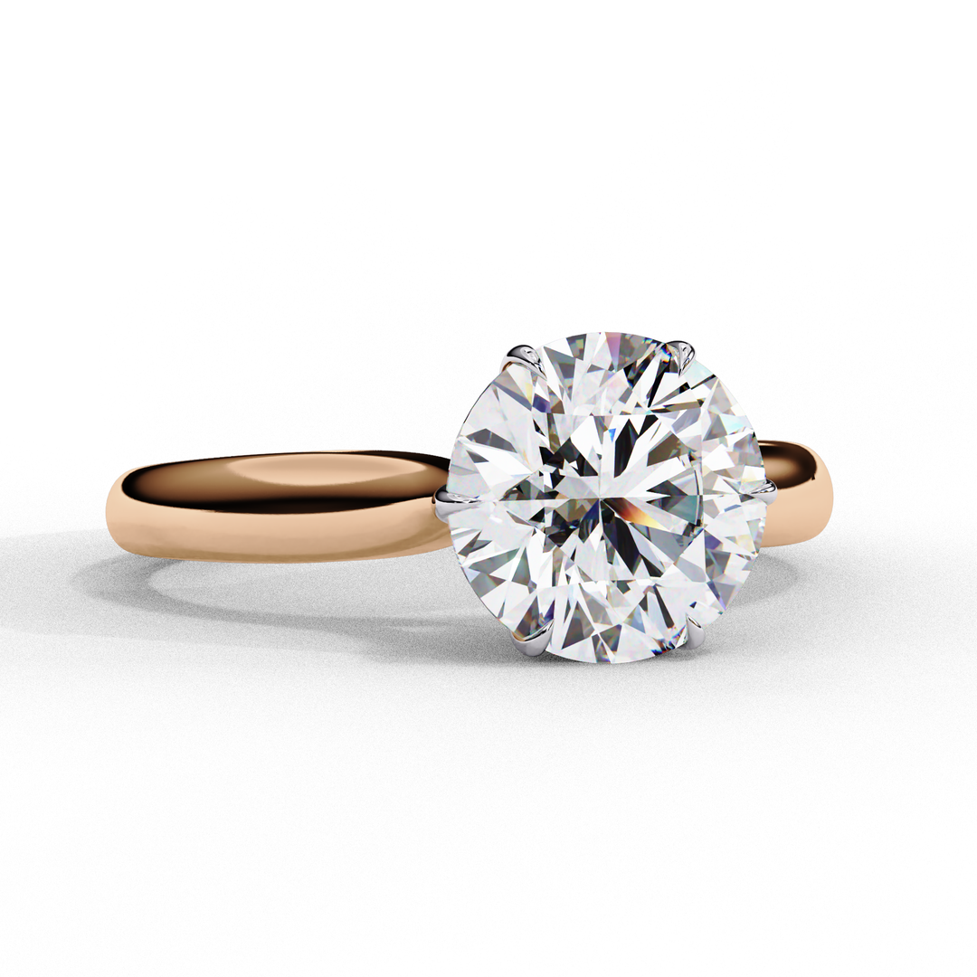 Solitaire Round Cut Lab Grown Diamond Engagement Ring