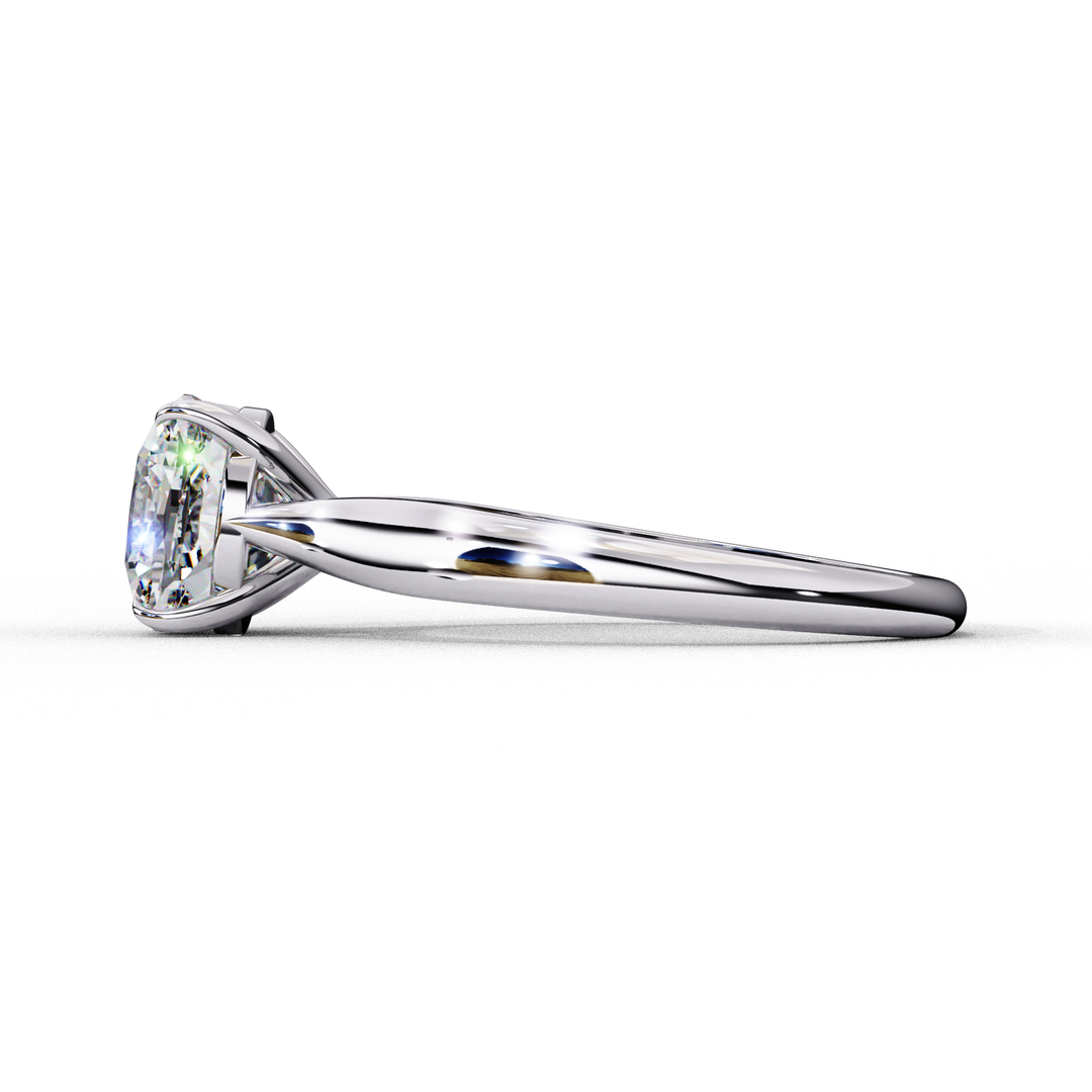 Solitaire Cushion Cut Moissanite Engagement Ring