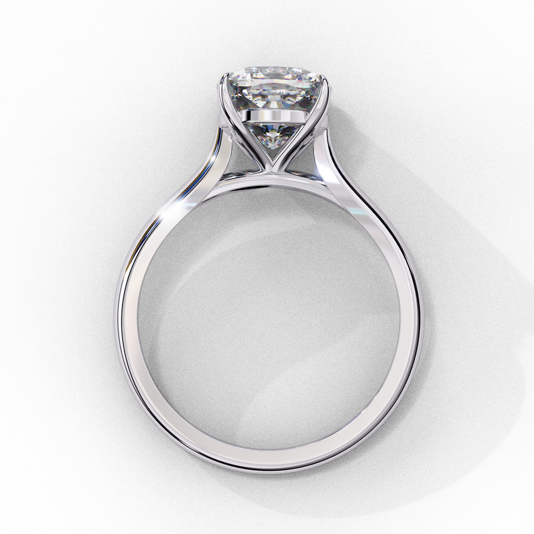 Solitaire Cushion Cut Moissanite Engagement Ring