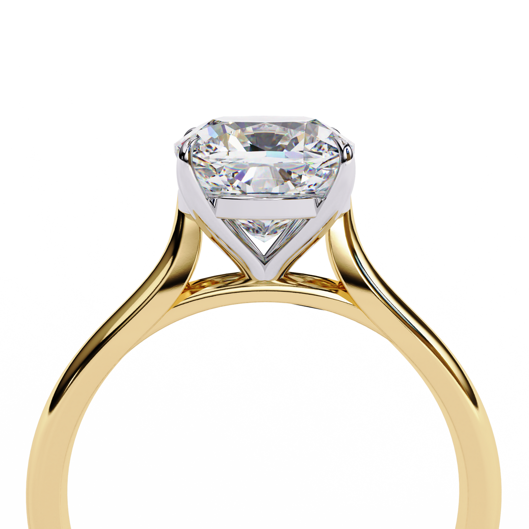 Solitaire Cushion Cut Moissanite Engagement Ring