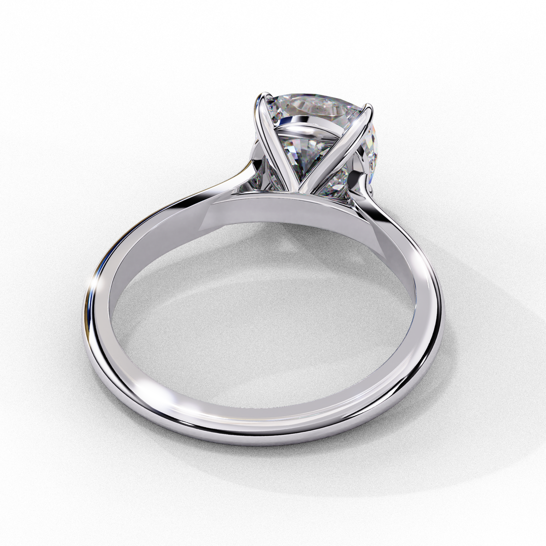 Solitaire Cushion Cut Moissanite Engagement Ring