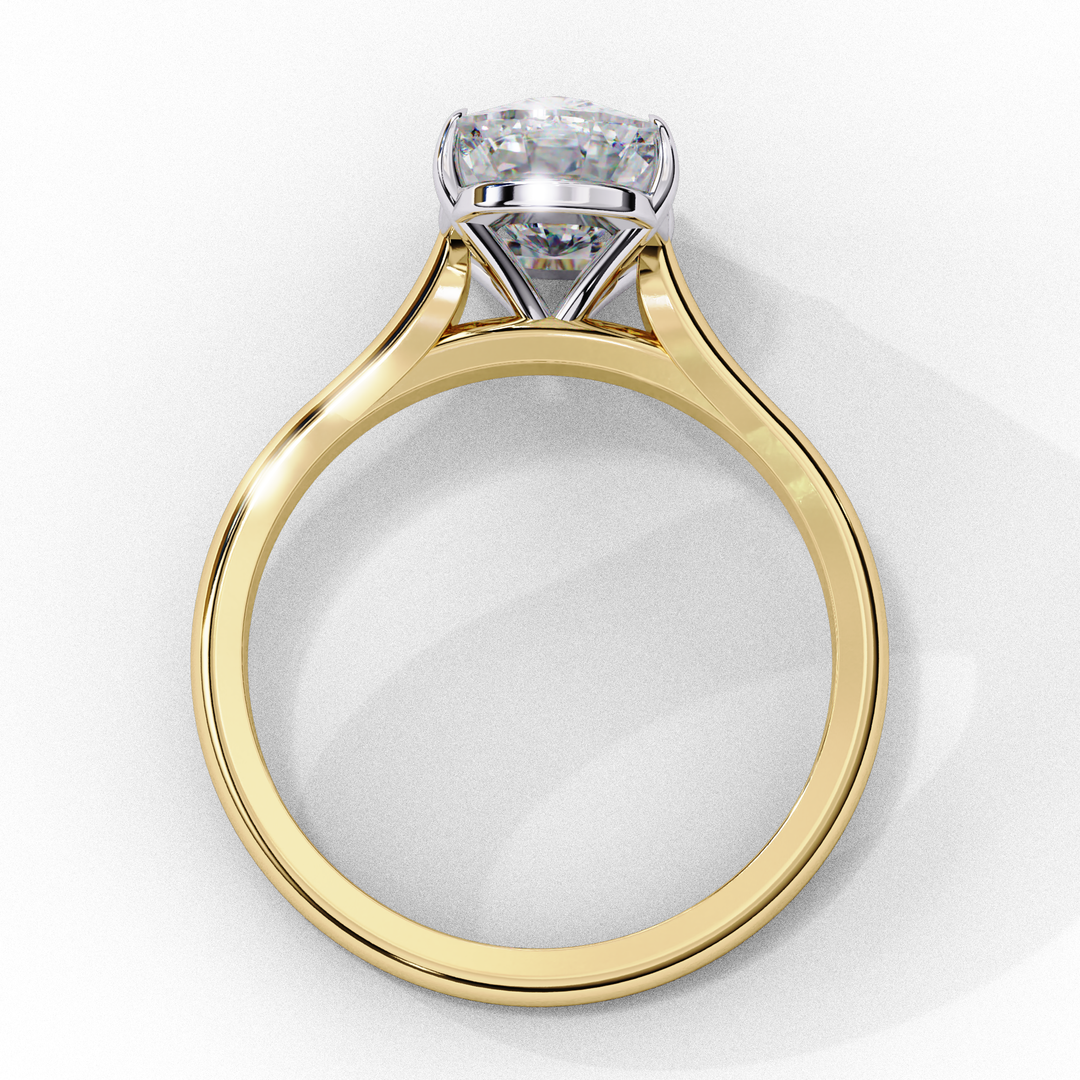 Solitaire Elongated Cushion Cut Lab Grown Diamond Engagement Ring