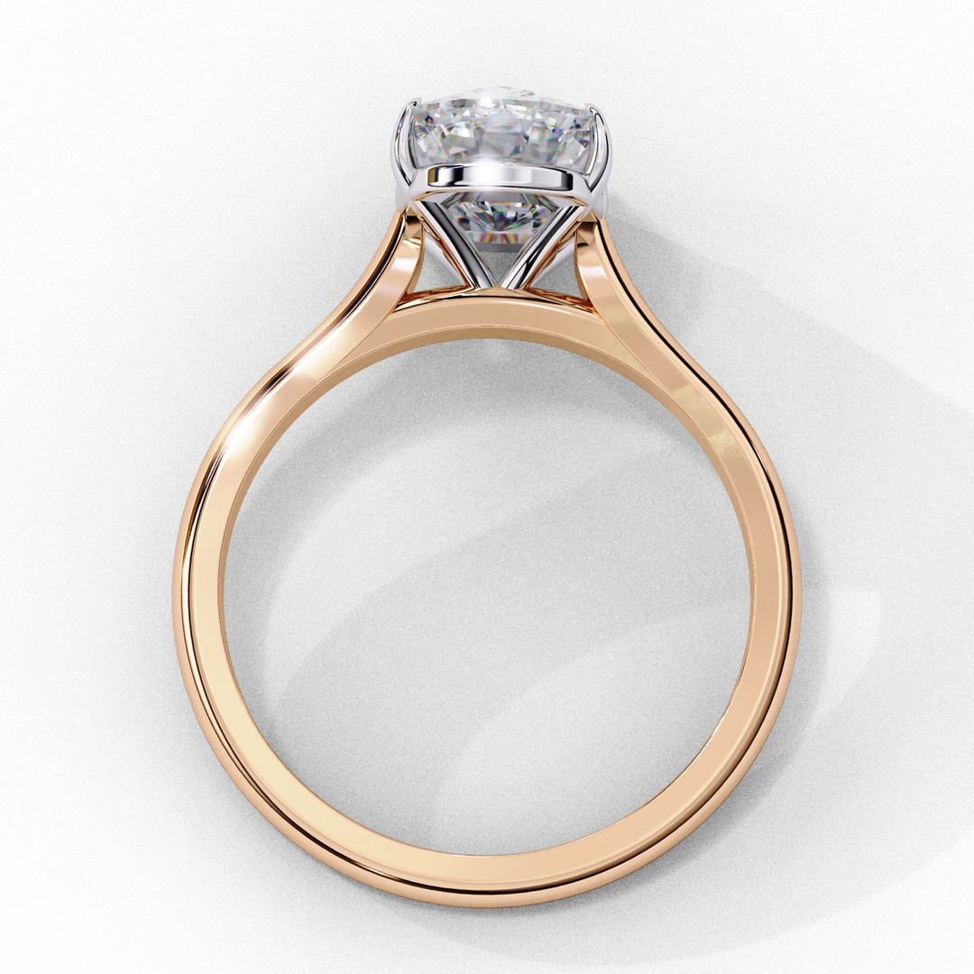 Solitaire Elongated Cushion Cut Lab Grown Diamond Engagement Ring