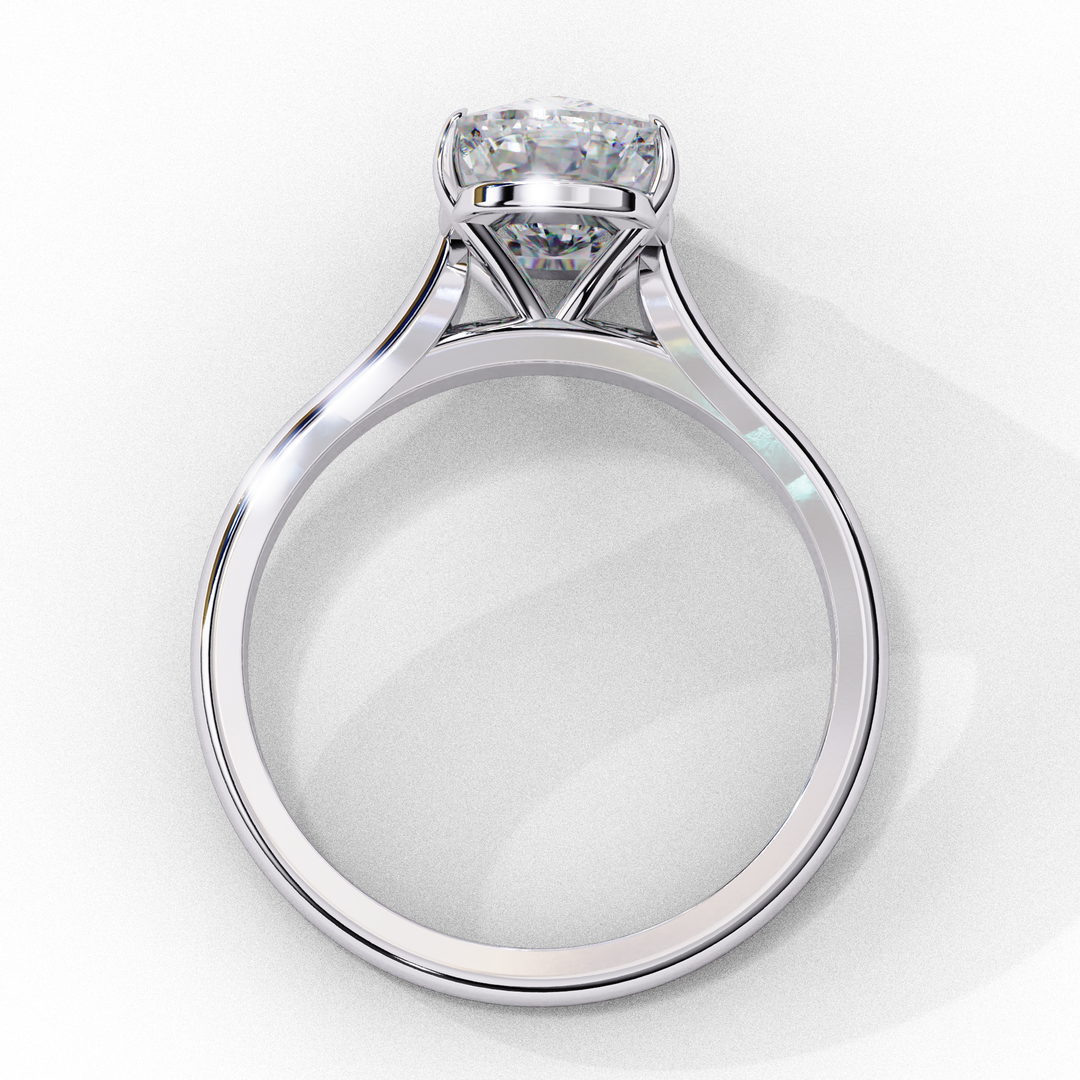 Solitaire Elongated Cushion Cut Lab Grown Diamond Engagement Ring