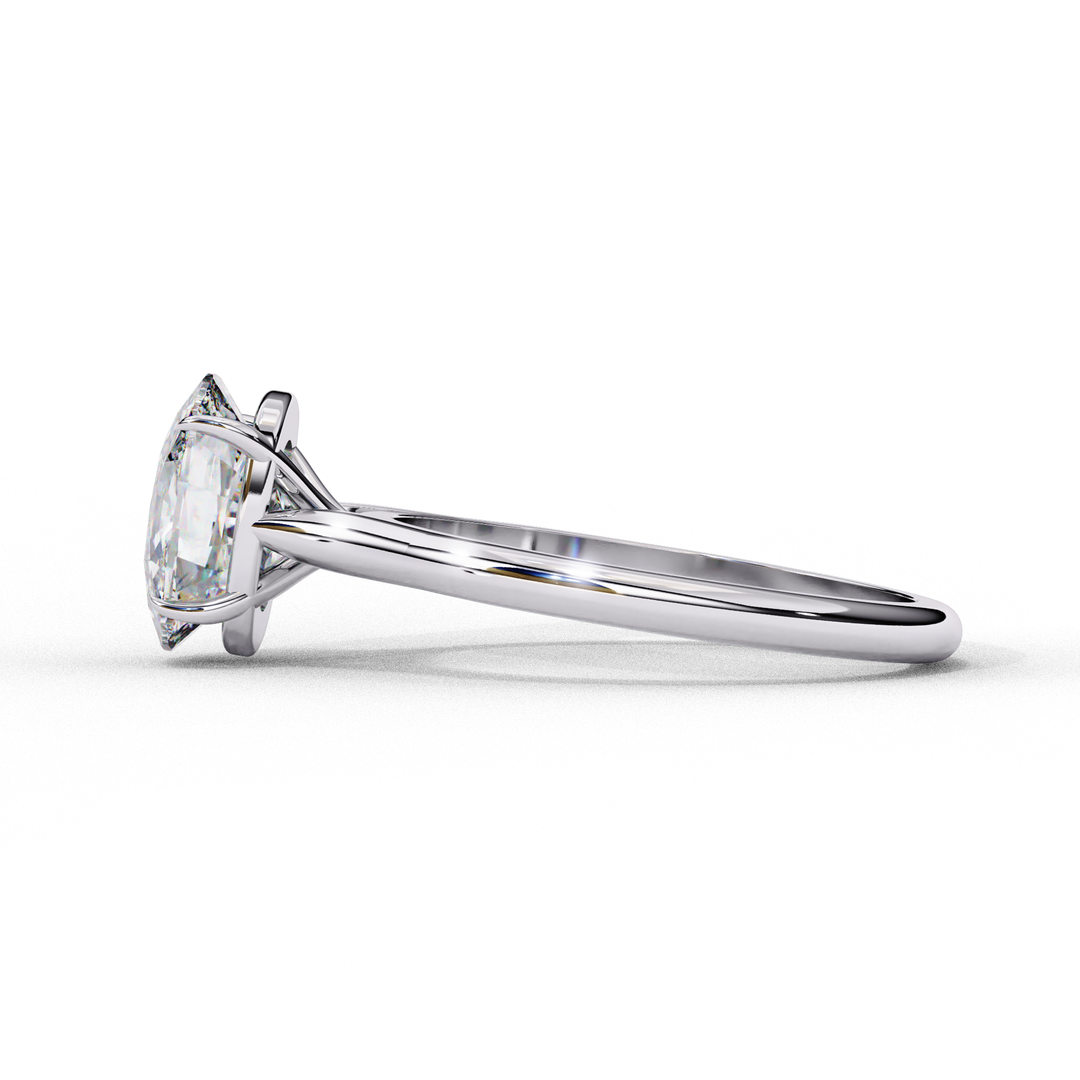 Solitaire Elongated Cushion Cut Lab Grown Diamond Engagement Ring