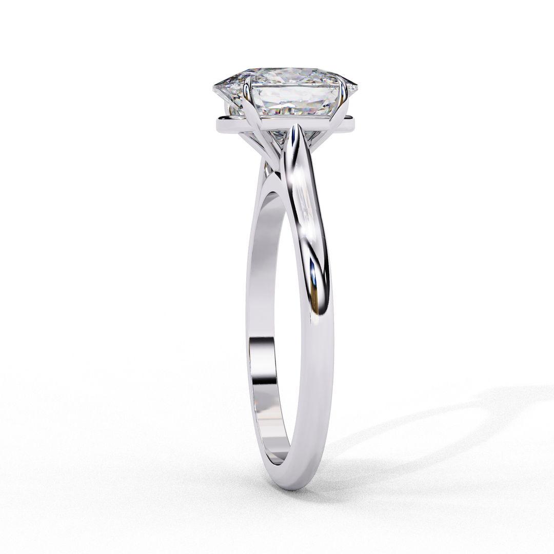 Solitaire Elongated Cushion Cut Lab Grown Diamond Engagement Ring