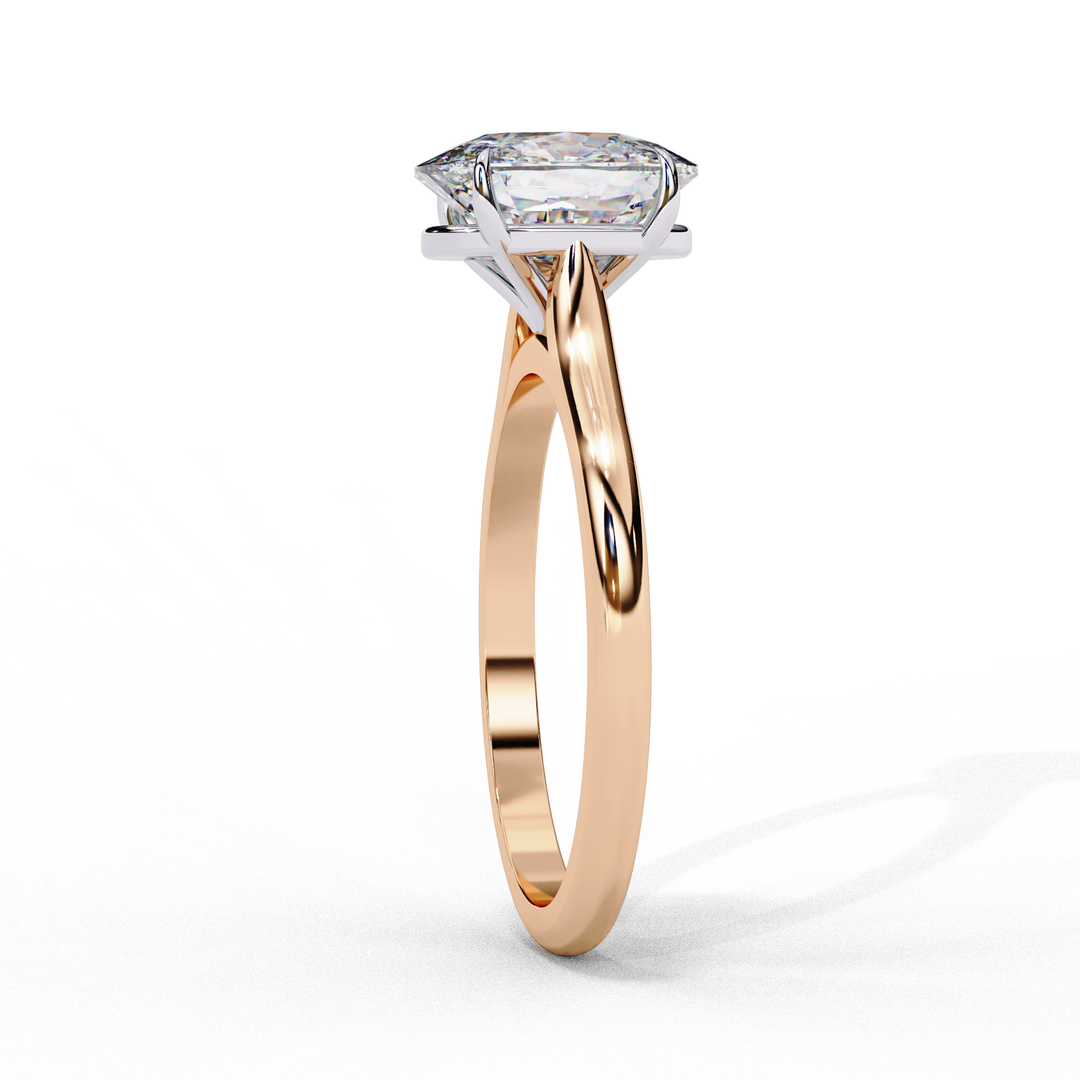 Solitaire Elongated Cushion Cut Lab Grown Diamond Engagement Ring
