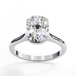 Load image into Gallery viewer, Solitaire Elongated Cushion Cut Lab Grown Diamond Engagement Ring
