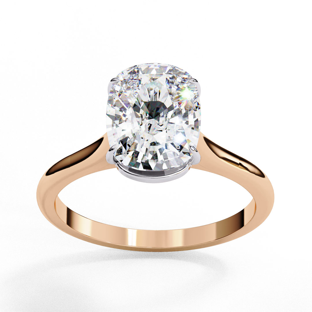 Solitaire Elongated Cushion Cut Lab Grown Diamond Engagement Ring