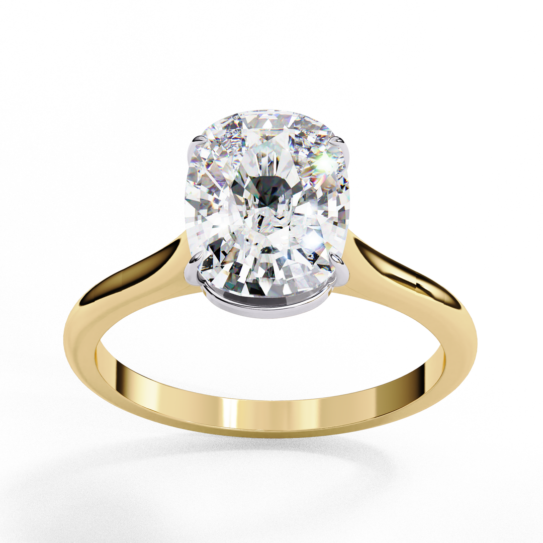 Solitaire Elongated Cushion Cut Lab Grown Diamond Engagement Ring