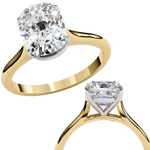 Load image into Gallery viewer, Solitaire Elongated Cushion Cut Lab Grown Diamond Engagement Ring
